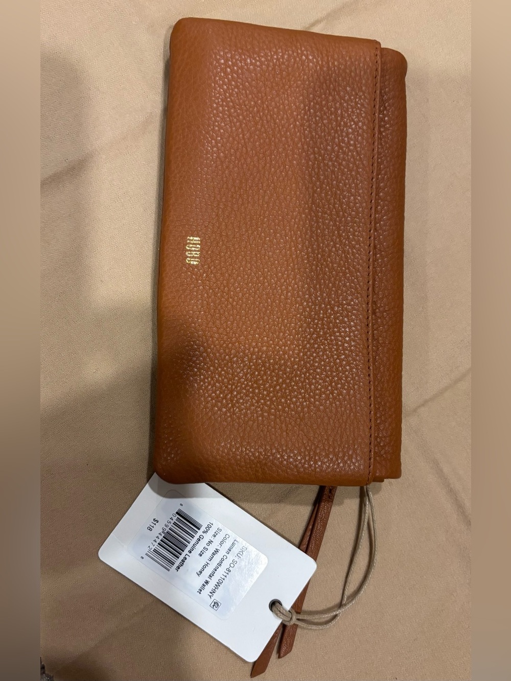 NWT Hobo Lumen Continental Wallet Warm Honey 100% Genuine Leather - Picture 5 of 10